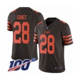 Men's Cleveland Browns #28 Phillip Gaines Limited Brown Rush Vapor Untouchable 100th Season Football Jersey