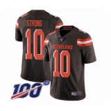 Men's Cleveland Browns #10 Jaelen Strong Brown Team Color Vapor Untouchable Limited Player 100th Season Football Jersey