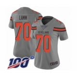 Women's Cleveland Browns #70 Kendall Lamm Limited Gray Inverted Legend 100th Season Football Jersey