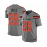 Men's Cleveland Browns #28 Phillip Gaines Limited Gray Inverted Legend Football Jersey