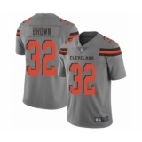 Women's Cleveland Browns #32 Jim Brown Limited Gray Inverted Legend Football Jersey