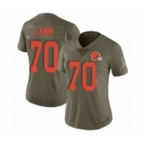 Women's Cleveland Browns #70 Kendall Lamm Limited Olive 2017 Salute to Service Football Jersey