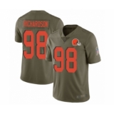 Men's Cleveland Browns #98 Sheldon Richardson Limited Olive 2017 Salute to Service Football Jersey