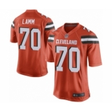 Men's Cleveland Browns #70 Kendall Lamm Game Orange Alternate Football Jersey