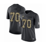 Men's Cleveland Browns #70 Kendall Lamm Limited Black 2016 Salute to Service Football Jersey