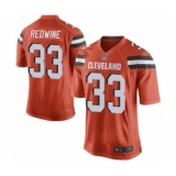 Men's Cleveland Browns #33 Sheldrick Redwine Game Orange Alternate Football Jersey