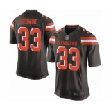 Men's Cleveland Browns #33 Sheldrick Redwine Game Brown Team Color Football Jersey