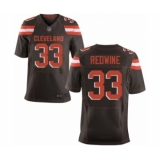 Men's Cleveland Browns #33 Sheldrick Redwine Elite Brown Team Color Football Jersey