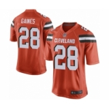 Men's Cleveland Browns #28 Phillip Gaines Game Orange Alternate Football Jersey