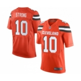 Men's Cleveland Browns #10 Jaelen Strong Elite Orange Alternate Football Jersey