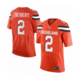 Men's Cleveland Browns #2 Austin Seibert Elite Orange Alternate Football Jersey