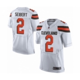 Men's Cleveland Browns #2 Austin Seibert Elite White Football Jersey