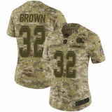 Women's Nike Cleveland Browns #32 Jim Brown Limited Camo 2018 Salute to Service NFL Jersey