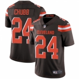 Men's Nike Cleveland Browns #24 Nick Chubb Brown Team Color Vapor Untouchable Limited Player NFL Jersey