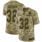 Youth Nike Cleveland Browns #32 Jim Brown Limited Camo 2018 Salute to Service NFL Jersey