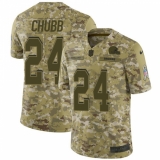 Youth Nike Cleveland Browns #24 Nick Chubb Limited Camo 2018 Salute to Service NFL Jersey