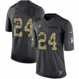 Youth Nike Cleveland Browns #24 Nick Chubb Limited Black 2016 Salute to Service NFL Jersey
