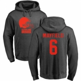 NFL Nike Cleveland Browns #6 Baker Mayfield Ash One Color Pullover Hoodie