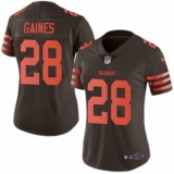 Women's Nike Cleveland Browns #28 E.J. Gaines Limited Brown Rush Vapor Untouchable NFL Jersey