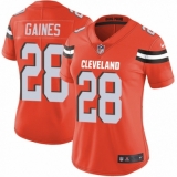 Women's Nike Cleveland Browns #28 E.J. Gaines Orange Alternate Vapor Untouchable Limited Player NFL Jersey