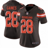 Women's Nike Cleveland Browns #28 E.J. Gaines Brown Team Color Vapor Untouchable Limited Player NFL Jersey
