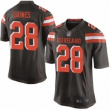 Men's Nike Cleveland Browns #28 E.J. Gaines Game Brown Team Color NFL Jersey