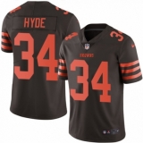 Men's Nike Cleveland Browns #34 Carlos Hyde Limited Brown Rush Vapor Untouchable NFL Jersey