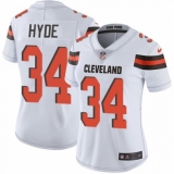 Women's Nike Cleveland Browns #34 Carlos Hyde White Vapor Untouchable Limited Player NFL Jersey