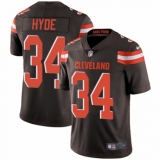 Youth Nike Cleveland Browns #34 Carlos Hyde Brown Team Color Vapor Untouchable Limited Player NFL Jersey