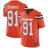Youth Nike Cleveland Browns #91 Chad Thomas Orange Alternate Vapor Untouchable Limited Player NFL Jersey