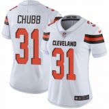 Women's Nike Cleveland Browns #31 Nick Chubb White Vapor Untouchable Limited Player NFL Jersey
