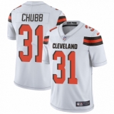 Men's Nike Cleveland Browns #31 Nick Chubb White Vapor Untouchable Limited Player NFL Jersey