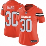 Women's Nike Cleveland Browns #30 Denzel Ward Orange Alternate Vapor Untouchable Limited Player NFL Jersey