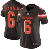 Women's Nike Cleveland Browns #6 Baker Mayfield Brown Team Color Vapor Untouchable Limited Player NFL Jersey