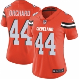 Women's Nike Cleveland Browns #44 Nate Orchard Orange Alternate Vapor Untouchable Limited Player NFL Jersey