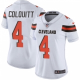 Women's Nike Cleveland Browns #4 Britton Colquitt White Vapor Untouchable Limited Player NFL Jersey