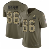 Men's Nike Cleveland Browns #86 Randall Telfer Limited Olive/Camo 2017 Salute to Service NFL Jersey