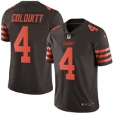 Youth Nike Cleveland Browns #4 Britton Colquitt Limited Brown Rush Vapor Untouchable NFL Jersey