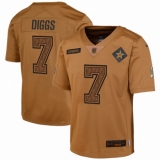 Youth Dallas Cowboys #7 Trevon Diggs Nike Brown 2023 Salute To Service Limited Jersey