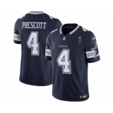 Men's Nike Dallas Cowboys #4 Dak Prescott Navy 2023 F.U.S.E. Walter Payton Vapor Limited Football Stitched Jersey