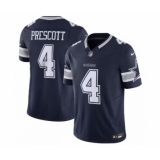 Men's Nike Dallas Cowboys #4 Dak Prescott Navy 2023 F.U.S.E. Vapor Limited Stitched Football Jersey