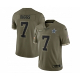 Men's Dallas Cowboys #7 Trevon Diggs 2022 Olive Salute To Service Limited Stitched Jersey