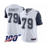 Men's Dallas Cowboys #79 Michael Bennett Limited White Rush Vapor Untouchable 100th Season Football Jersey