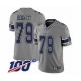 Youth Dallas Cowboys #79 Michael Bennett Limited Gray Inverted Legend 100th Season Football Jersey