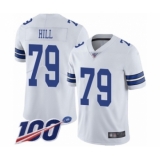 Men's Dallas Cowboys #79 Trysten Hill White Vapor Untouchable Limited Player 100th Season Football Jersey