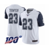 Men's Dallas Cowboys #23 Darian Thompson Limited White Rush Vapor Untouchable 100th Season Football Jersey