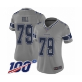 Women's Dallas Cowboys #79 Trysten Hill Limited Gray Inverted Legend 100th Season Football Jersey