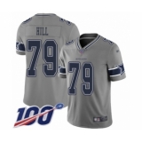 Youth Dallas Cowboys #79 Trysten Hill Limited Gray Inverted Legend 100th Season Football Jersey