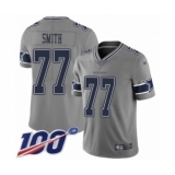 Youth Dallas Cowboys #77 Tyron Smith Limited Gray Inverted Legend 100th Season Football Jersey