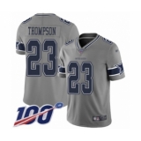 Youth Dallas Cowboys #23 Darian Thompson Limited Gray Inverted Legend 100th Season Football Jersey